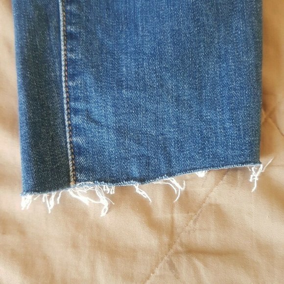 Wax Jeans Size 13 Distressed Skinny Blue Denim Pants Frayed Release hem Womens - Picture 8 of 12